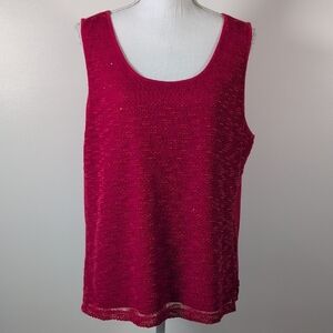Ruby Rd. Pink Tank Top with Shimmery Fabric and Scoop Neckline